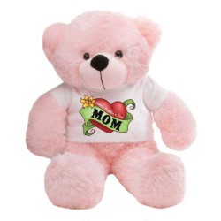 2 feet big pink teddy bear wearing a Mother's Day T-shirt